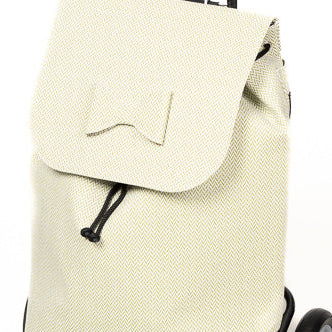 Folybag Tetu Einkaufstrolley creme mit Zickzack-Muster Vorderansicht