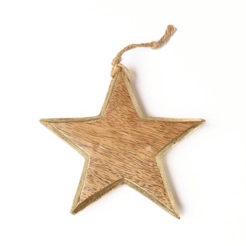 Holzstern mit Goldrand
