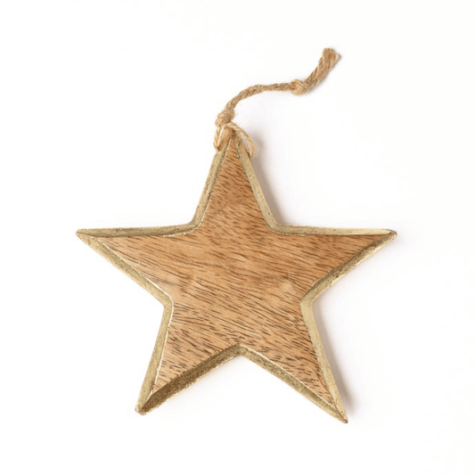 Holzstern mit Goldrand